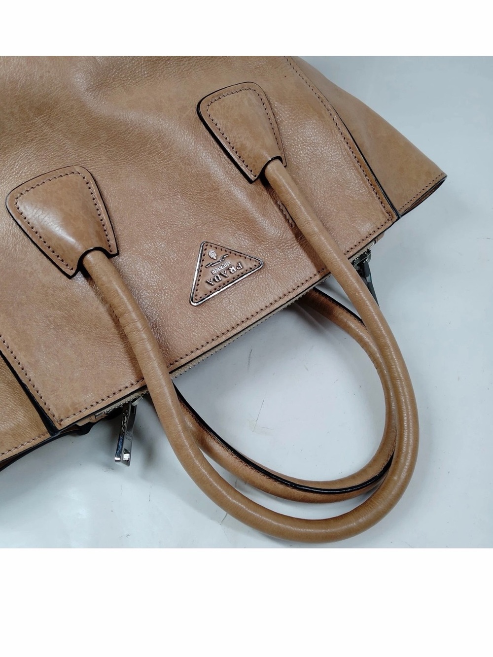Prada Naturale Glace Calf Leather Twin Pocket Double Handle Tote - Picture 4 of 8